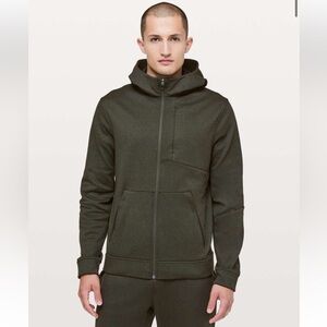 Lululemon Men’s City Sweatshirt Hoodie Full Zip Jacket Thermo Dark Olive Green